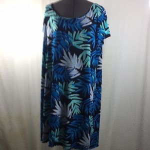 White Stag Multi Color Cap Sleeve Dress Size 16-18